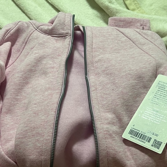 Scuba full zip hoodie in heather vita pink - Picture 3 of 3
